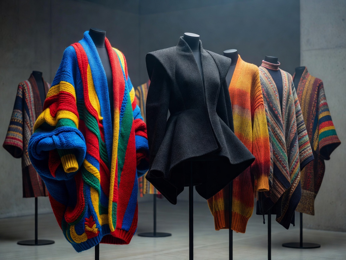 Colourful knitwear and sculptural outerwear from luxury Belgian fashion houses